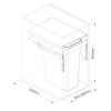 Select Storage Premium Euro Pull Out Bin 300mm Cabinet Width (1 x 35lt)