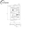 Ball Bearing Butt Hinge 76mm Grade 7 SSS, Pair