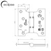 Parliament Hinges Pair Ball Bearing Type 102mm x 51mm x 102mm Satin Stainless Steel