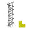 Aura Pull-Out Larder 500mm wide, 4 baskets, 1215-1515 Height, Anthracite