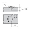 Blum Hinge Clip Cruciform Mounting Plate 0mm c/w Expando Dowels - 174E6100.01