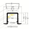 Select Aluminium Profile, Smart Recessed, 2m, Black