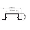 Select Aluminium Profile, Classic Recessed, 2m, Black
