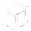 Select Storage Premium Euro Waste Bin 600mm Cab Width (2 x 35lt + 2 x 8lt)