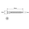 Confirmat Screw 70mm, With Ø10mm Head, For Ø5mm Hole, 1,000/pk