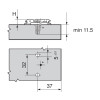 Blum Hinge Clip Cruciform Cam Adjustable Mounting Plate 0mm, c/w Expando Dowels - 174H7100E