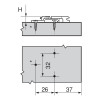 Blum Hinge Clip Cruciform Mounting Plate Diecast 2-Part Adjustable 0mm - 175H7100