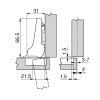 Blum Hinge Cliptop Blumotion 110° Half Overlay- 71B3650