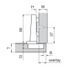 Blum Inserta Cliptop Blumotion Profile / Thick Door 95° Full Overlay Door Hinge, Onyx - 71B9590.OB