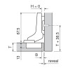 Blum Inserta Cliptop Blumotion Profile / Thick Door 95° Inset Door Hinge - 71B9790