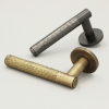 Select Phoenix Lever Hammered On 50x6mm Rose Italian Brass