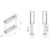 Select Bottle Holder Unit with Side Mount Ball Bearing Runners & Metal Side Rails 108 x 570 x 470mm to suit 150mm Door Width, MFC Base, Chrome