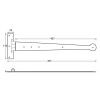 Anvil Penny End T Hinge 460mm Pair Pewter