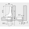 Blum Hinge Cliptop Profile/Thick Door 95° Inset - 71T9750
