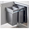Select Storage Pull Out Waste Bin for Hinged Doors, 400mm Cabinet Width 26ltr + 26ltr