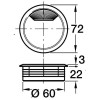 Cable Outlet 2-Part White Diameter 60mm