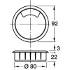 Cable Outlet 2-Part Black Diameter 80mm