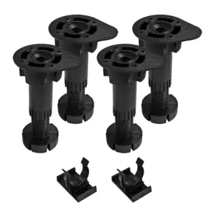 Essence Light Duty Adjustable Cabinet legs (4 Legs and 2 Plinth Clips)