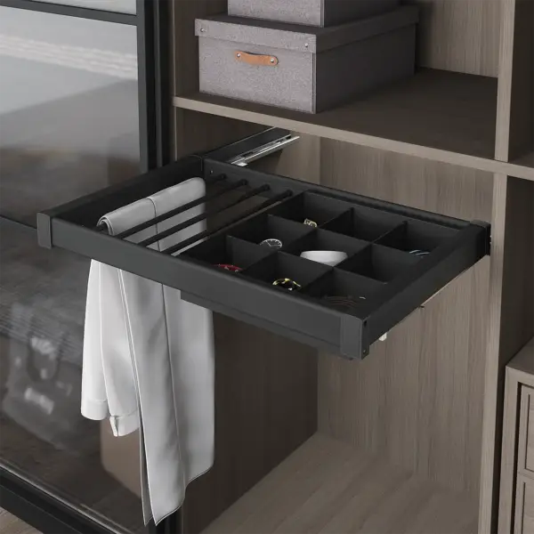 PURE Aluminium Drawer and Trouser Rack with Undermount Runner