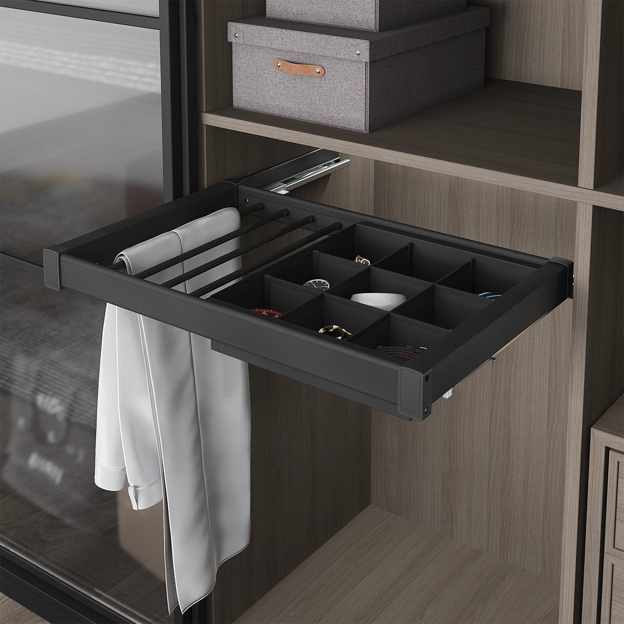 PURE Drawer and Trouser Rack Anthracite Lifestyle
