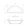 SELECT Ridged Cup Handle Dimensions
