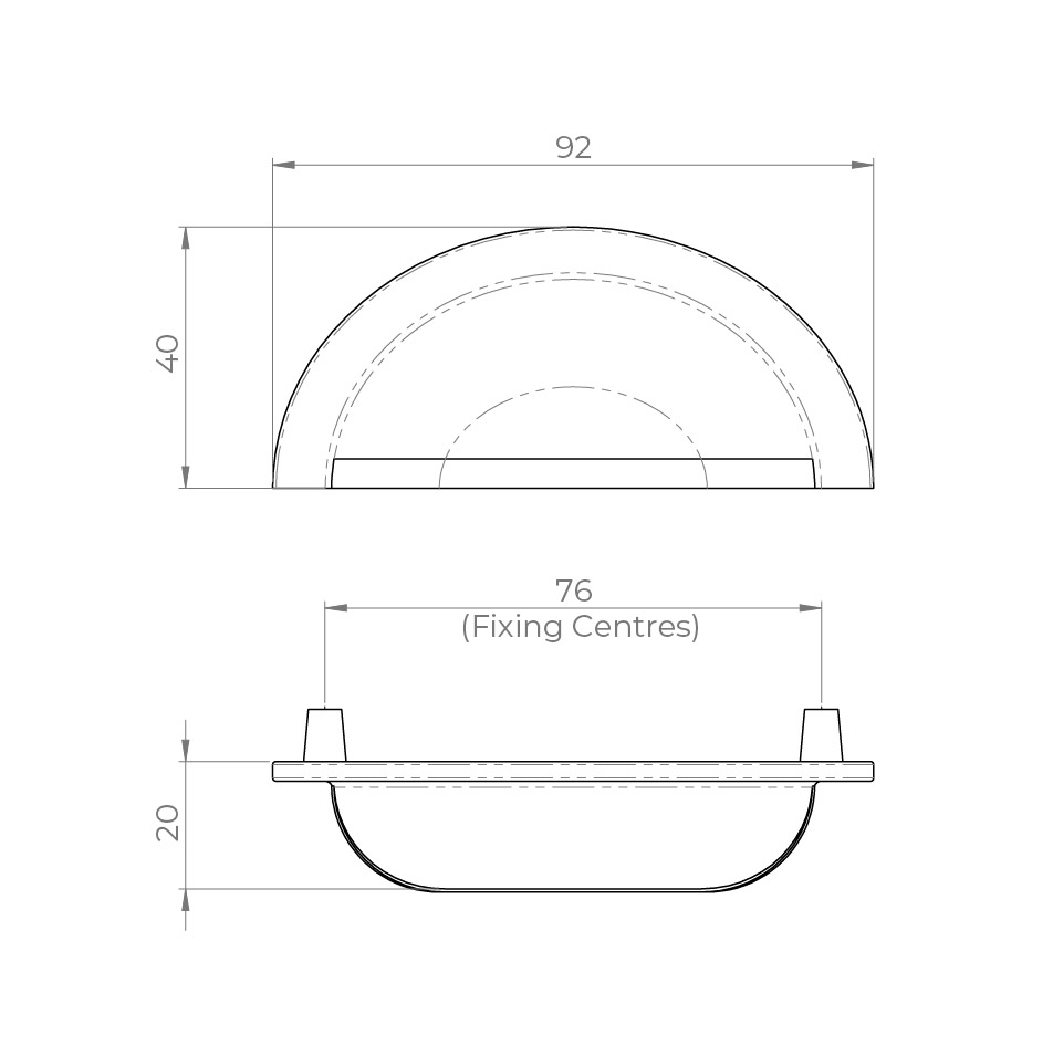 SELECT Ridged Cup Handle Dimensions