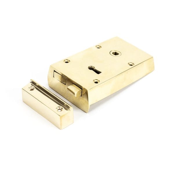 140 x 86mm RH Rim lock, brass