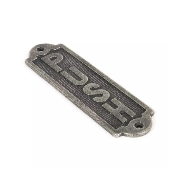 Antique Pewter Push Sign