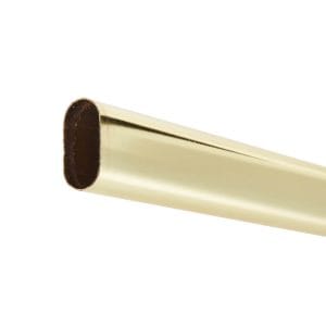 Wardrobe Rail Oval Tube Electro Brass 30 x 15mm 4m Length