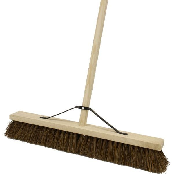 24 Inch Natural bassine broom brush & stayed handle