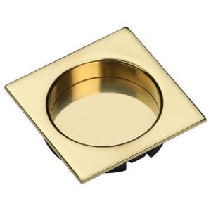 SLD Square Flush Pull Pair Polished Brass