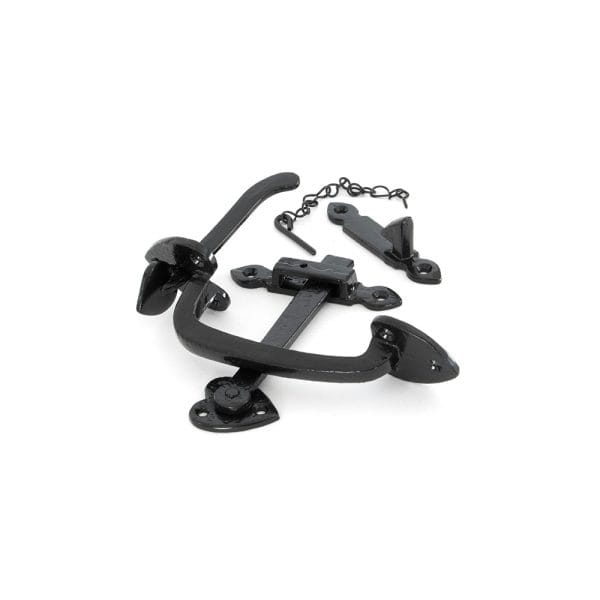 Thumblatch set with chain, black