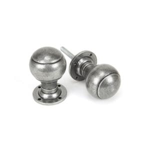 Anvil Regency Knob Set, Pair, Pewter