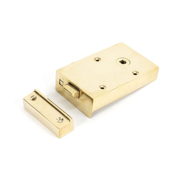 Polished Brass Right Hand Bathroom Latch