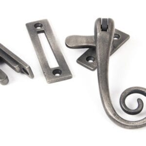 Monkey tail fastener, reversible, antique pewter