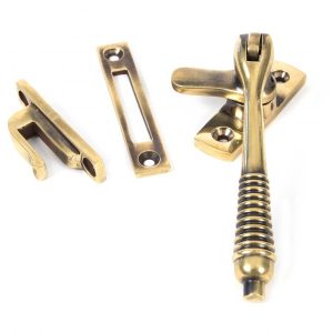 Aged Brass Reeded Fastener - Locking