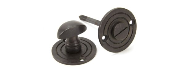 Anvil Round Bathroom Thumbturn Lock, Aged Bronze