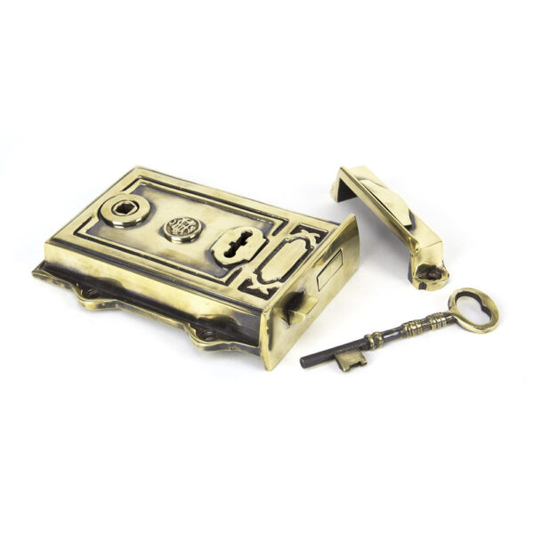 Aged Brass Davenport Rim Lock