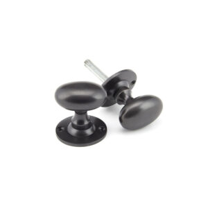 Aged Bronze Oval Mortice/Rim Knob Set