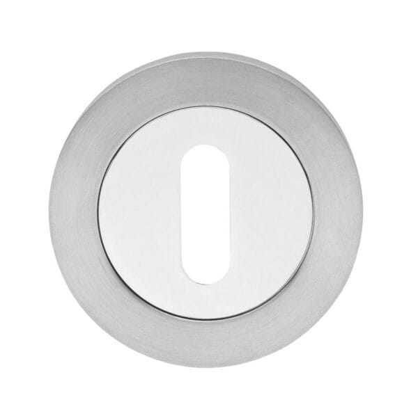 Atlantis Mortice Key Escutcheon Dual Finish Satin/Polished Stainless Steel