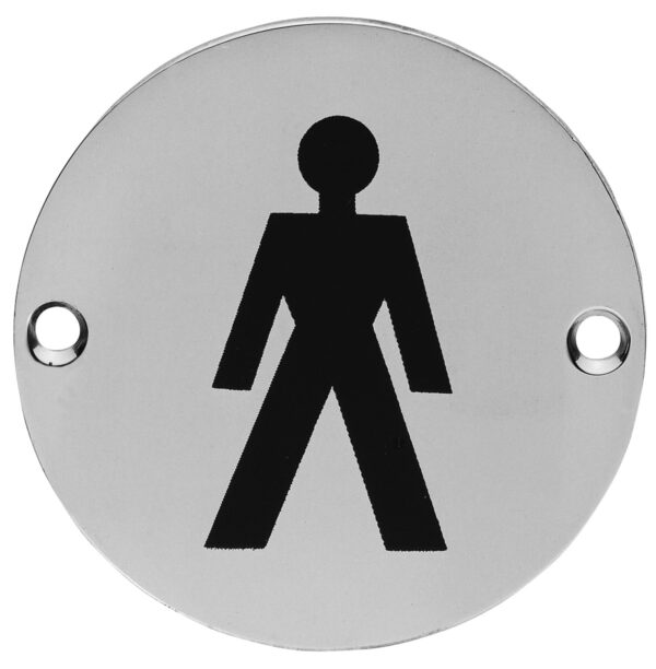 Male Symbol Circular Signs 76mm Diameter