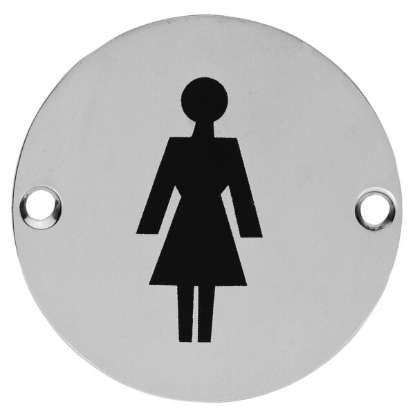 Female Symbol Circular Signs 76mm Diameter