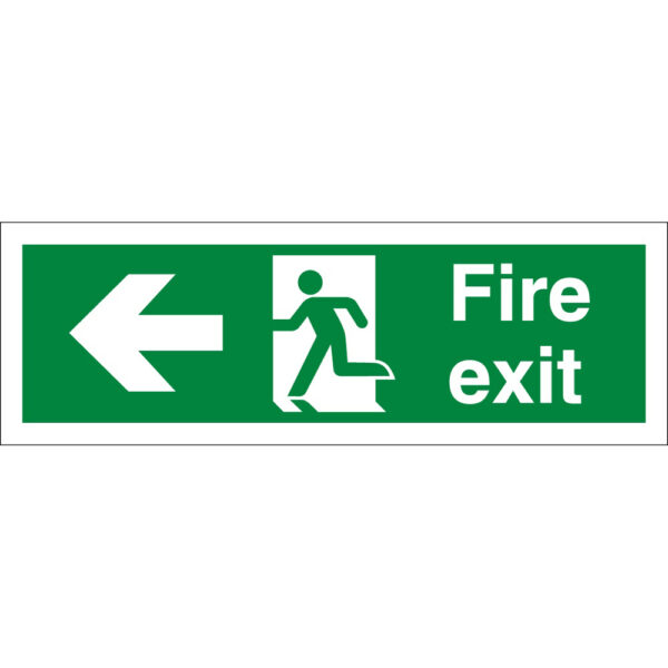 Fire Exit Signs Rigid Plastic 600 × 200mm With Directional Arrows