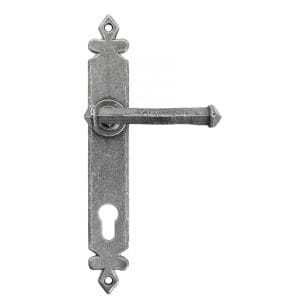 Multi Point Lever Lock Anvil Tudor Handle Set Pewter
