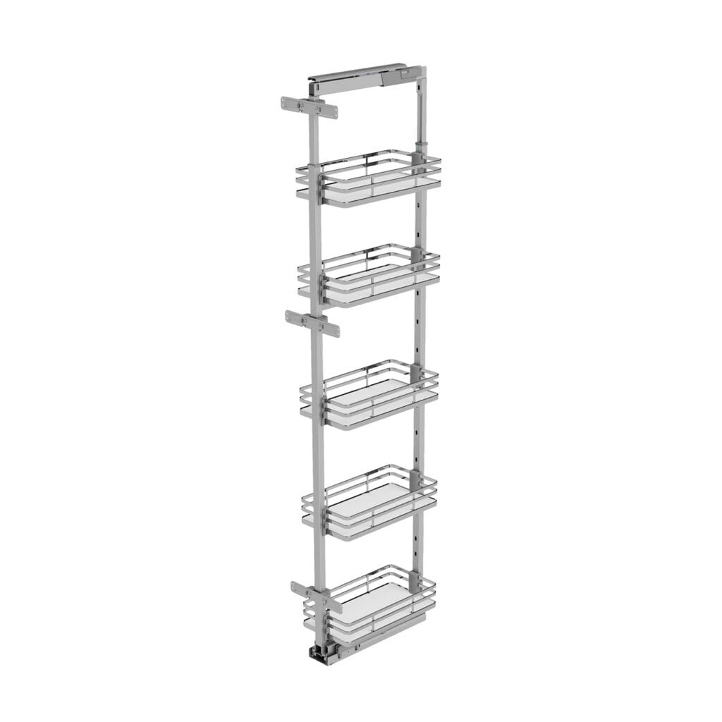Pull Out Ladle Rack Select Pull-Out Larder 300mm wide, 4 baskets, 1215-1515 Height, Chrome