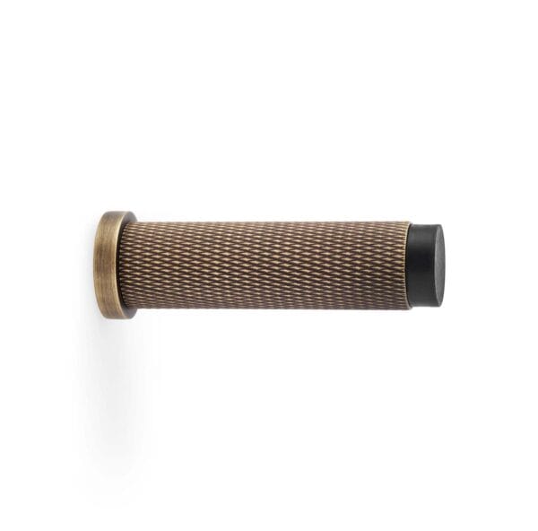 Select Kendal Diamond Knurled 75mm Cylinder Doorstop Ant Brass