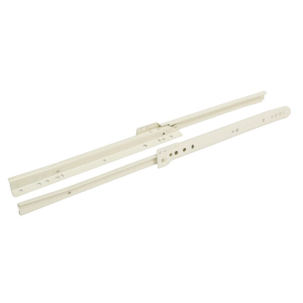 Drawer Runners Soft Roller Single Extension 25kg Bottom Fix White Pairs