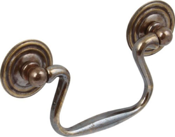 Pure Swan Necked Drop Handle Antique Brass Plate 76mm