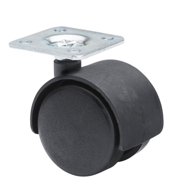 Castors Twin-wheel Black Plastic 45kg Capacity