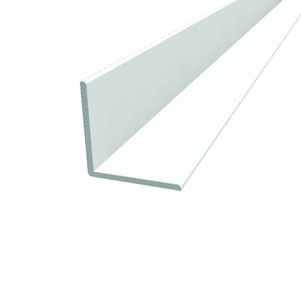 Angle Extrusion White Plastic 25mm × 25mm × 3m
